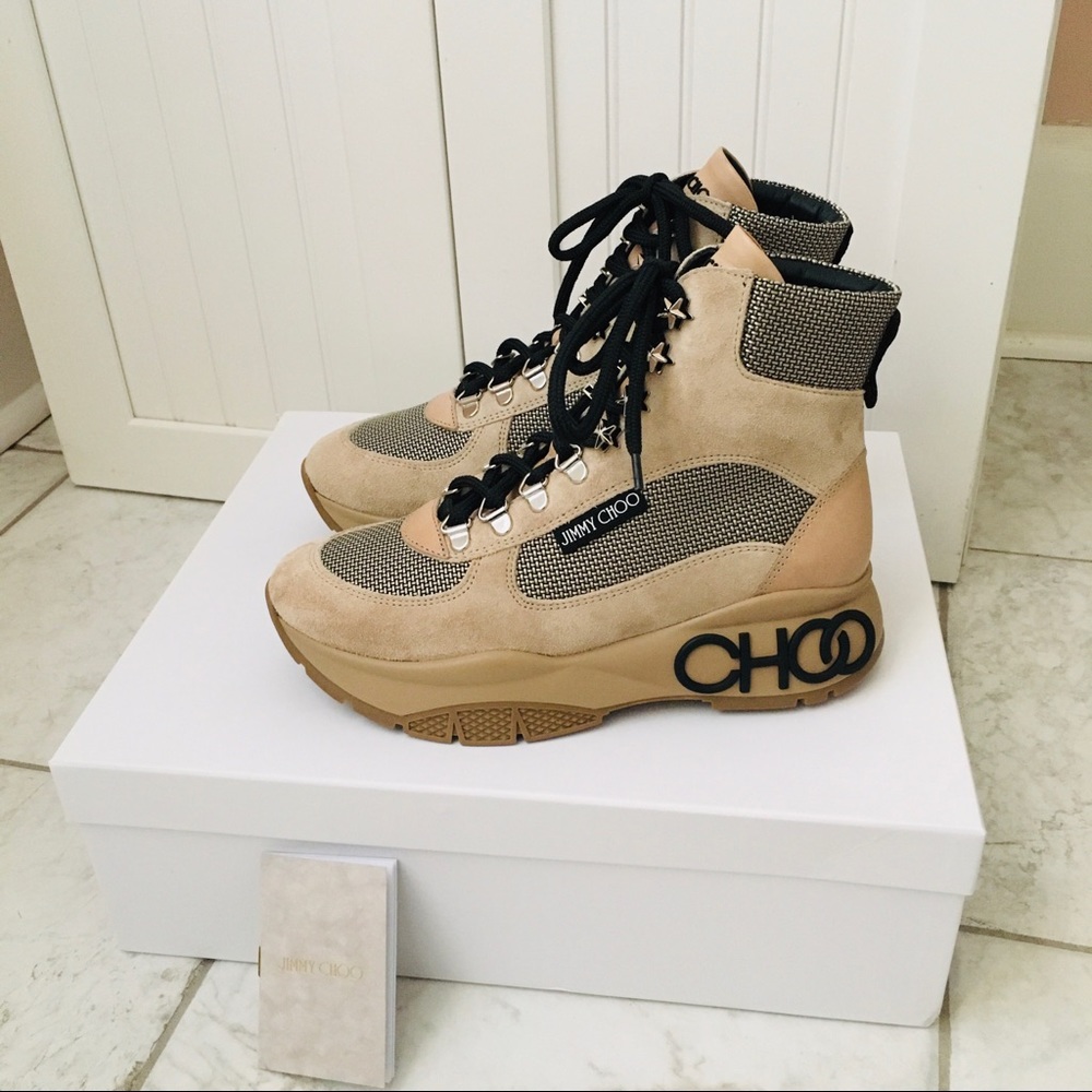 Jimmy Choo Beige and Black Sneakers
